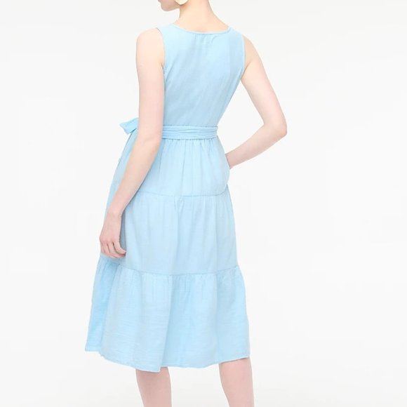J.Crew Factory Belted Gauze Midi Dress - Picture 4 of 11